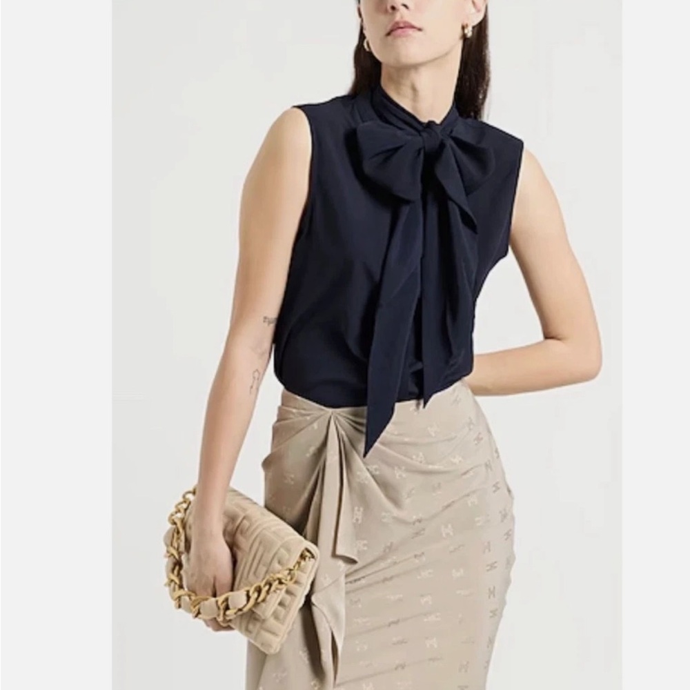 Tory Burch Sleeveless Bow Blouse